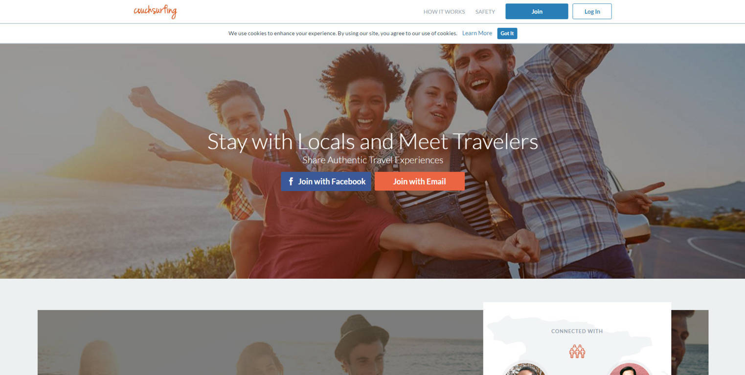 اقامت رایگان در سراسر جهان با couchsurfing