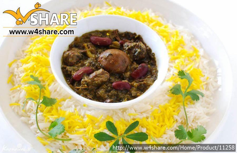 چلو خورشت قورمه سبزی