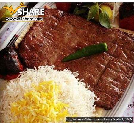 چلو اسقره کباب گوشت